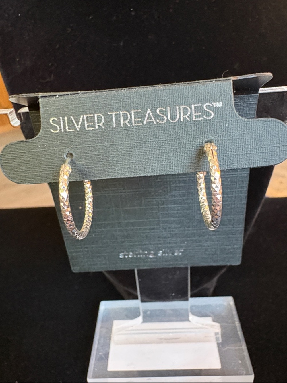 Sterling Silver Hoop Earrings - Textured Hoop Earrings